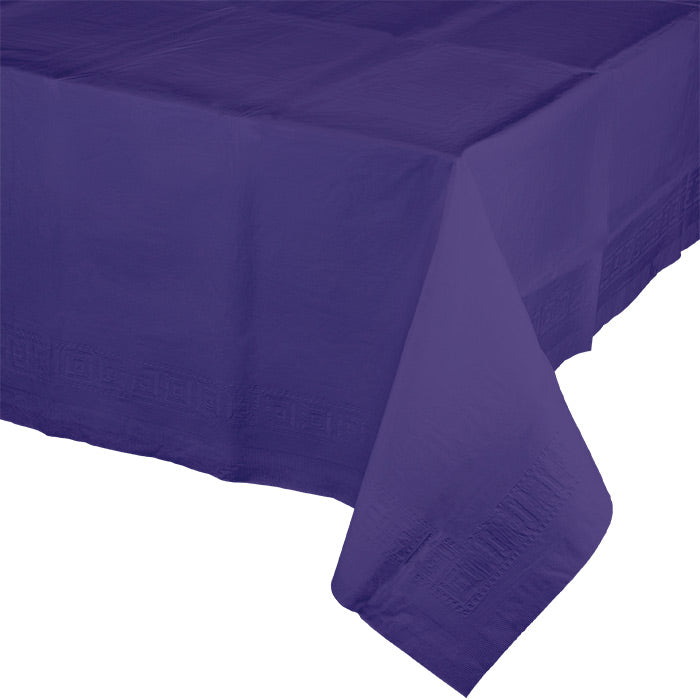 Bulk 6 pc Purple Paper Table Covers 54" x 108" - Solid Color Party Tableware by Creative Converting
