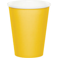 Bulk 240 pc School Bus Yellow 9 oz Hot & Cold Cups - Solid Color Party Tableware by Creative Converting