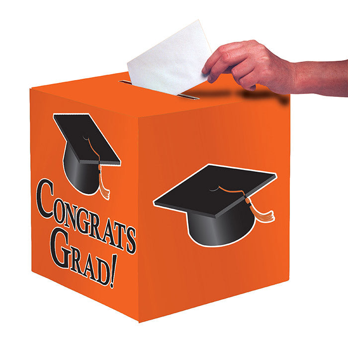 6 pc Bulk Graduation Card Boxes Orange - Graduation Party Supplies by Creative Converting