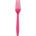 Bulk 288 pc Hot Magenta Plastic Forks  - Solid Color Party Tableware by Creative Converting