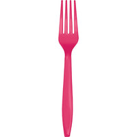 Bulk 288 pc Hot Magenta Plastic Forks  - Solid Color Party Tableware by Creative Converting