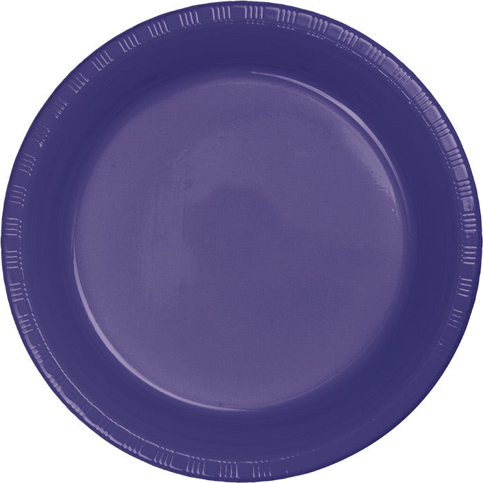 Bulk 240 pc Purple Plastic Banquet Plates 10.25 inch - Solid Color Party Tableware by Creative Converting