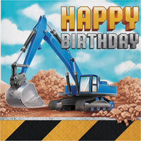 192 pc Bulk Big Dig Construction Happy Birthday Luncheon Napkins - Birthday Party Supplies by Creative Converting