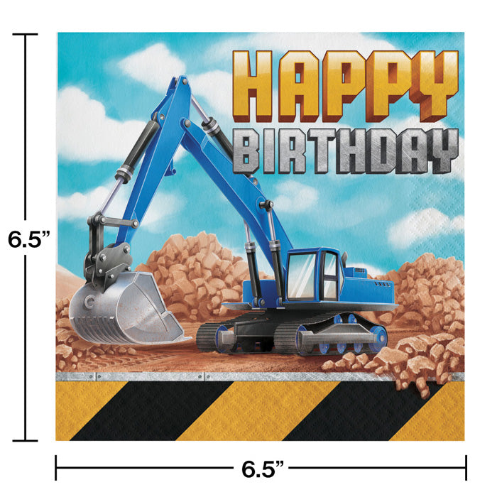 192ct Bulk Big Dig Construction Happy Birthday Luncheon Napkins