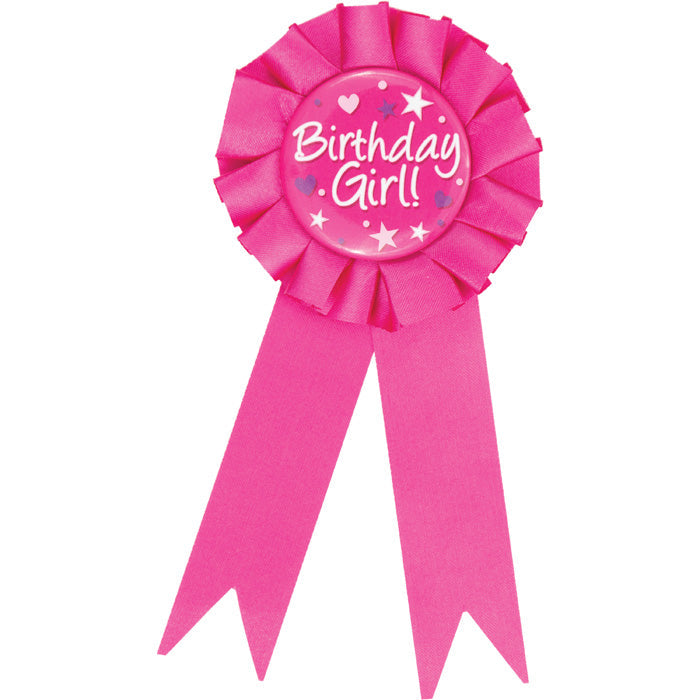 12 pc Bulk Birthday Girl Award Ribbons - Birthday Party Supplies by Creative Converting