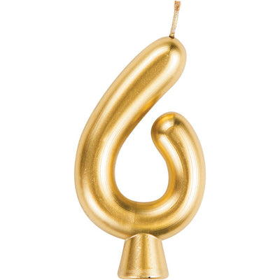 12 pc Bulk Gold Number 6 Candles - Birthday Party Supplies by Creative Converting