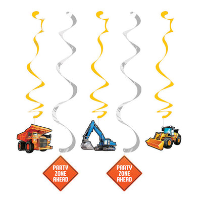 30 pc Bulk Big Dig Construction Dizzy Danglers - Birthday Party Supplies by Creative Converting