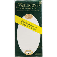 Bulk 72 pc White Linette Paper Table Covers 54