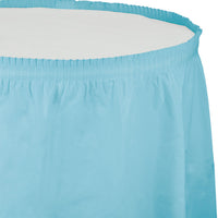 Bulk 6 pc Pastel Blue Plastic Tableskirt 29 inch x 14 ft - Solid Color Party Tableware by Creative Converting