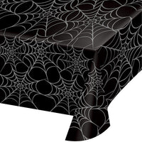 12 pc Bulk Silver Webs Plastic Table Cover - Halloween Party Supplies by Creative Converting