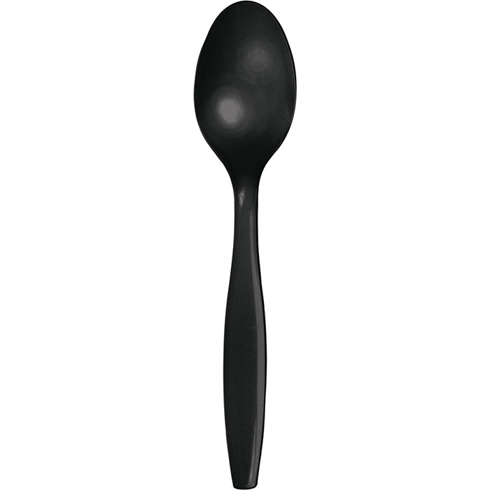 Bulk 288 pc Black Velvet Plastic Spoons  - Solid Color Party Tableware by Creative Converting