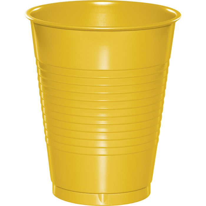 Bulk 240 pc School Bus Yellow 16 oz Plastic Cups - Solid Color Party Tableware by Creative Converting