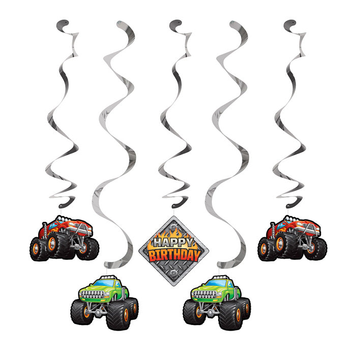 30 pc Bulk Monster Truck Dizzy Danglers - Birthday Party Supplies by Creative Converting