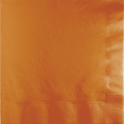 Bulk 600 pc Pumpkin Spice Orange Luncheon Napkins 2 Ply  - Solid Color Party Tableware by Creative Converting