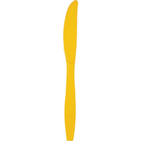 Bulk 288 pc School Bus Yellow Plastic Knives  - Solid Color Party Tableware by Creative Converting