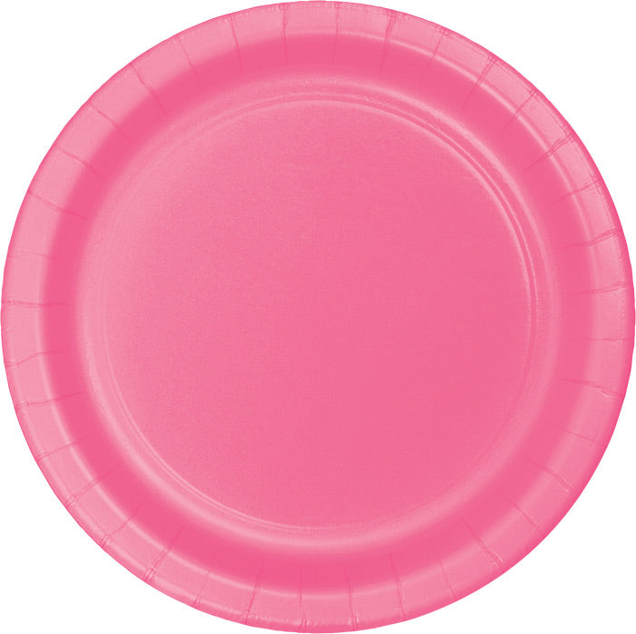 Bulk 240 pc Candy Pink Paper 6.75 inch Dessert Plates - Solid Color Party Tableware by Creative Converting