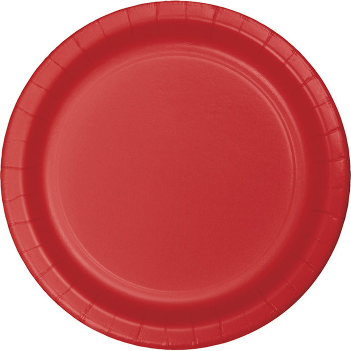 Bulk 96 pc Classic Red Value Friendly Dessert Plates - Solid Color Party Tableware by Creative Converting