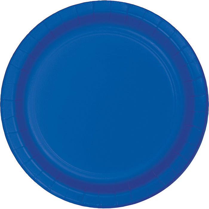 Bulk 96 pc Cobalt Blue Value Friendly Dessert Plates - Solid Color Party Tableware by Creative Converting