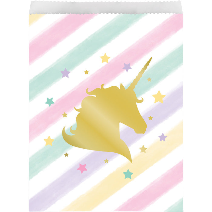 120 pc Bulk Sparkle Unicorn Treat Bags - Birthday Party Supplies by Creative Converting