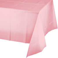 Bulk 12 pc Classic Pink Plastic Table Covers - Solid Color Party Tableware by Creative Converting