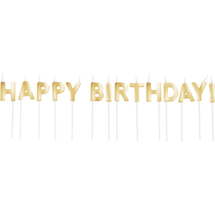 168 pc Bulk Gold Happy Birthday Candles - Birthday Party Supplies by Creative Converting