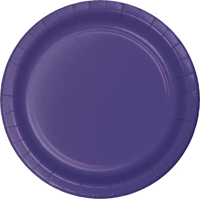 Bulk 240 pc Purple Paper 6.75 inch Dessert Plates - Solid Color Party Tableware by Creative Converting