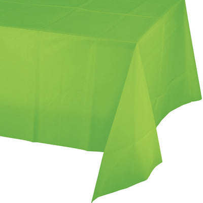 Bulk 12 pc Fresh Lime Green Value Friendly Plastic Table Cover - Solid Color Party Tableware by Creative Converting