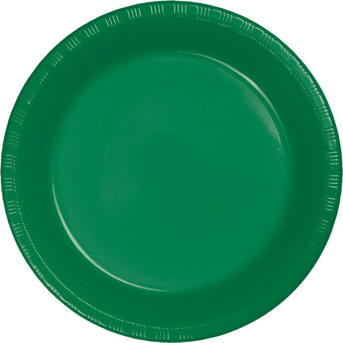 Bulk 240 pc Emerald Green 6.75 inch Plastic Dessert Plates - Solid Color Party Tableware by Creative Converting