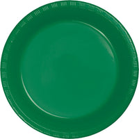 Bulk 240 pc Emerald Green 6.75 inch Plastic Dessert Plates - Solid Color Party Tableware by Creative Converting