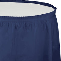 Bulk 6 pc Navy Plastic Tableskirt 29 inch x 14 ft - Solid Color Party Tableware by Creative Converting