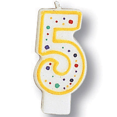 6 pc Bulk Polka Dot #5 Candles - Birthday Party Supplies by Creative Converting