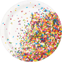 96 pc Bulk Confetti Sprinkles Dessert Plates - Birthday Party Supplies by Creative Converting