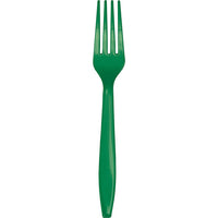 Bulk 288 pc Emerald Green Plastic Forks  - Solid Color Party Tableware by Creative Converting