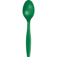 Bulk 288 pc Emerald Green Plastic Spoons  - Solid Color Party Tableware by Creative Converting
