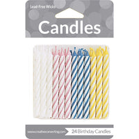 288 pc Bulk Assorted Striped Candles - Birthday Party Supplies by Creative Converting