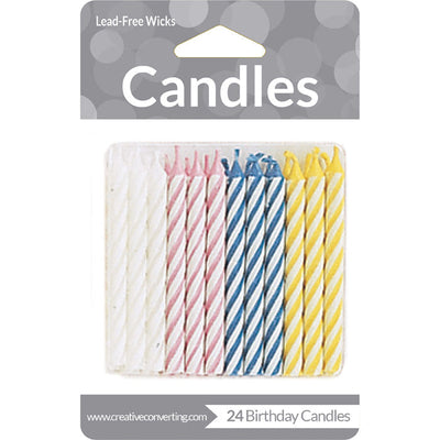 288 pc Bulk Assorted Striped Candles - Birthday Party Supplies by Creative Converting