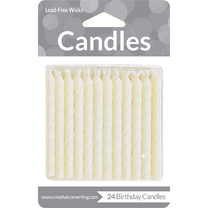 Bulk 288 pc White Candles  - Solid Color Party Tableware by Creative Converting