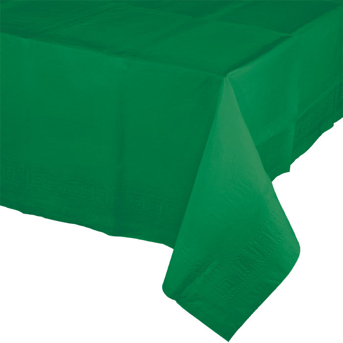 Bulk 6 pc Emerald Green Paper Table Covers 54" x 108" - Solid Color Party Tableware by Creative Converting