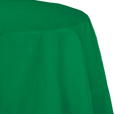 Bulk 12 pc Emerald Green Round Paper Table Covers 82 inch - Solid Color Party Tableware by Creative Converting