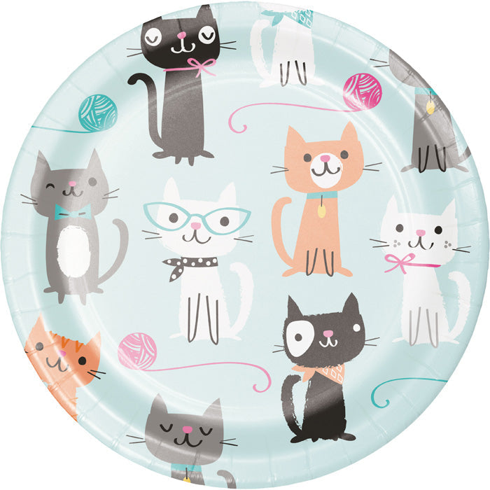 96 pc Bulk Purr-fect Cat Party Dessert Plates - Birthday Party Supplies by Creative Converting