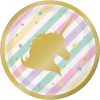 96 pc Bulk Sparkle Unicorn Dessert Plates - Birthday Party Supplies by Creative Converting