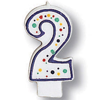 6 pc Bulk Polka Dot #2 Candles - Birthday Party Supplies by Creative Converting