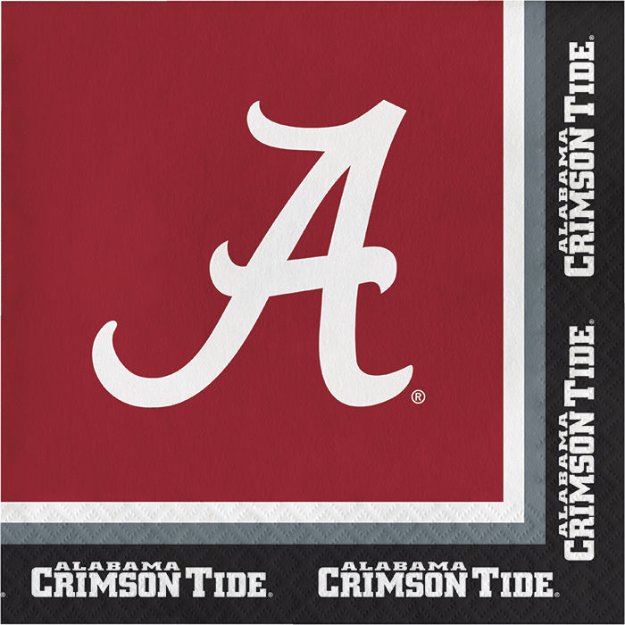 240 pc Bulk University of Alabama Luncheon Napkins - Sports Party Supplies by Creative Converting