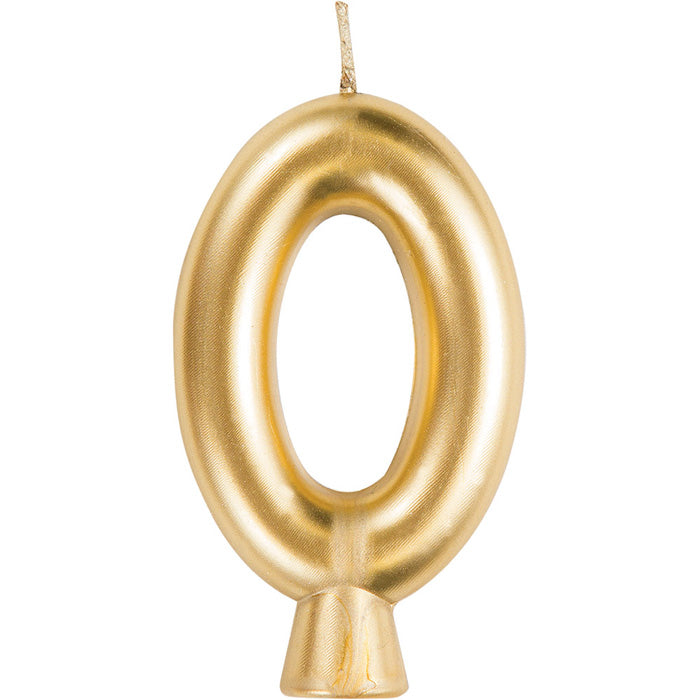 12 pc Bulk Gold Number 0 Candles - Birthday Party Supplies by Creative Converting