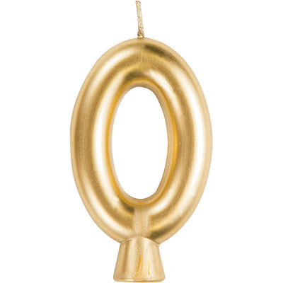 12 pc Bulk Gold Number 0 Candles - Birthday Party Supplies by Creative Converting