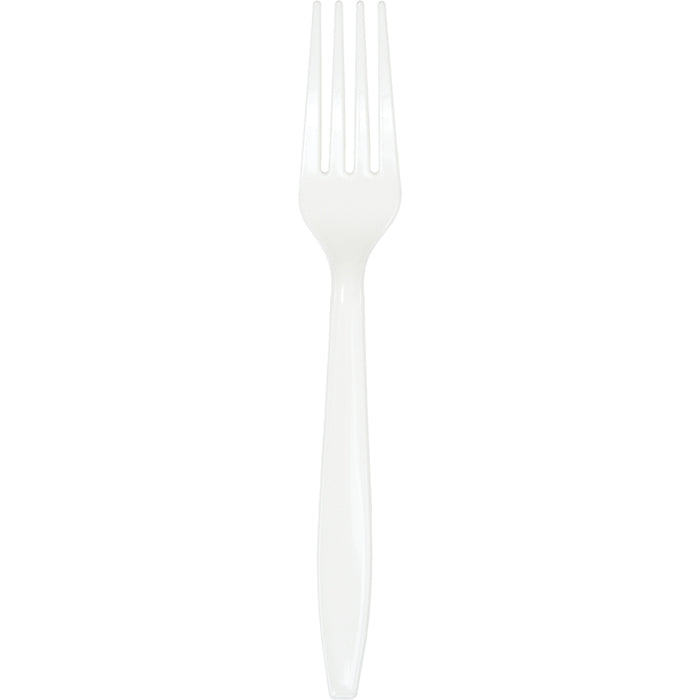 Bulk 288 pc White Plastic Forks  - Solid Color Party Tableware by Creative Converting