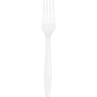Bulk 288 pc White Plastic Forks  - Solid Color Party Tableware by Creative Converting