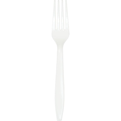 Bulk 288 pc White Plastic Forks  - Solid Color Party Tableware by Creative Converting