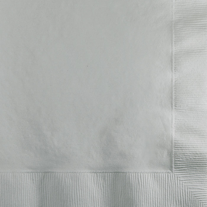 Bulk 1200 pc Shimmering Silver 2 Ply Beverage Napkins  - Solid Color Party Tableware by Creative Converting