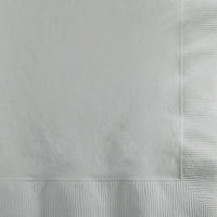 Bulk 1200 pc Shimmering Silver 2 Ply Beverage Napkins  - Solid Color Party Tableware by Creative Converting